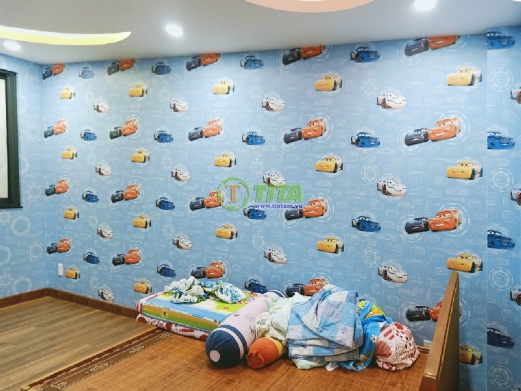 dán giấy dán tường phòng ngủ cho bé trẻ em 6321-58