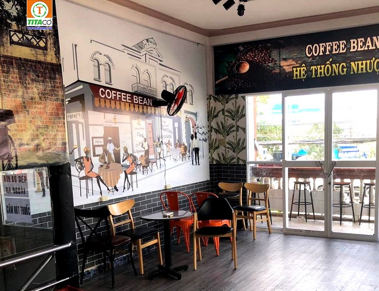 tranh giấy dán tường trang trí quán cafe coffee T842