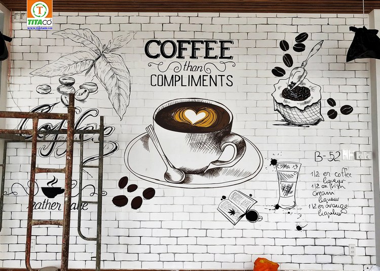 tranh dán tường 3d cafe coffee - 5587